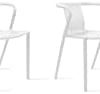 Lot de 4 chaises en Plastique Blanc Lot de 4 chaises en Plastique Blanc