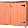 Outsunny Armoire de Jardin sur Pied Double Porte étagère et Outsunny Armoire de Jardin sur Pied Double Porte étagère et Toit bitumé relevable dim. 128L x 50l x 90H cm Bois Sapin pré-huilé