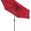 Outsunny Parasol inclinable de Jardin Balcon terrasse manivelle Toile Polyester Outsunny Parasol inclinable de Jardin Balcon terrasse manivelle Toile Polyester imperméabilisée Haute densité 180 g/m² Ø2,7 x 2,35H m alu Rouge Vineux