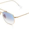 Ray-Ban les lunettes de soleil de maréchal en or bleu dégradé RB3648 001/3F 54