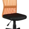 Relaxdays Chaise de bureau ergonomique fauteuil pivotant hauteur réglable 90 kg enfants HxlxP: 102 x 55 x 55 cm, orange, Nylon, maille et plastique, Taille Unique