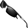 SIPLION Homme Lunettes De Soleil Sport Polarisées pour Homme avec SIPLION Homme Lunettes De Soleil Sport Polarisées pour Homme avec monture en Al-Mg métal Cadre Super Léger