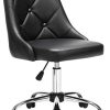 SONGMICS Fauteuil de bureau, Chaise pivotante confortable, Siège ergonomique, réglable en hauteur, charge 120 kg, cadre en acier, revêtement en PU, pour bureau, Noir OBG018B01