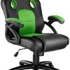 TecTake 800770 Chaise Fauteuil Siège de Bureau Hauteur Réglable Sportive TecTake 800770 Chaise Fauteuil Siège de Bureau Hauteur Réglable Sportive Gamer - diverses Couleurs au Choix - (Noir-Vert | No. 403455)