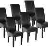 TecTake Lot de 6 Chaises de Salle à Manger 106 TecTake Lot de 6 Chaises de Salle à Manger 106 cm Chaise de Salon Mobilier Meuble de Salon - diverses Couleurs au Choix - (Noir | No. 403495)