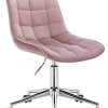 WOLTU BS76rs Chaise de Bureau Tabouret roulettes réglable en Hauteur, WOLTU BS76rs Chaise de Bureau Tabouret roulettes réglable en Hauteur, Tabouret de Bureau Chaise pivotante en Velours,Rose