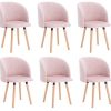 WOLTU Lot de 6 Chaise de Salle à Manger Chaise WOLTU Lot de 6 Chaise de Salle à Manger Chaise de Loisir rembourrée Assise en Velours, Rose, BH121rs-6