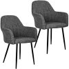 Wolmics Chaise de Salle à Manger Lot de 2 Chaise Wolmics Chaise de Salle à Manger Lot de 2 Chaise Cuisine Lin Doux,Chaise Fauteuil Chaise Scandinave avec Pieds métallique,Gris