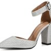 Women's Strap Heels Elegant D'Orsay Closed Pointed Toe Pumps Block Women's Strap Heels Elegant D'Orsay Closed Pointed Toe Pumps Block Chunky High Heel Court Shoes