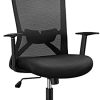 Yaheetech Chaise Bureau Fauteuil Ergonomique en Maille Haut Dossier avec Yaheetech Chaise Bureau Fauteuil Ergonomique en Maille Haut Dossier avec Appui-tête réglable Chaise d'Ordinateur Pivotante Charge Max 136kg Noir