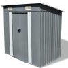 vidaXL Abri de Jardin Métal Gris Rangement Patio Terrasse Cabane à Outils