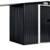 vidaXL Abri de Jardin avec Portes Cabane à Outils Remise vidaXL Abri de Jardin avec Portes Cabane à Outils Remise de Jardin Rangement Maison de Stockage Hangar de Stockage Extérieur Anthracite 386x131x178 cm Acier