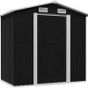 vidaXL Abri de Stockage pour Jardin Cabane à Outils Remise vidaXL Abri de Stockage pour Jardin Cabane à Outils Remise de Jardin Maison de Stockage Hangar de Rangement Cour Extérieur Anthracite Acier 204x132x186 cm