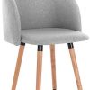 WOLTU 1x Chaise de Salle à Manger Chaise de Repas en Lin Fauteuil de Cuisine, Gris Clair, BH120hgr-1