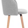 WOLTU 1x Chaise de Salle à Manger Chaise de Repas en Lin Fauteuil de Cuisine, Gris Clair, BH120hgr-1
