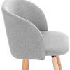 WOLTU 1x Chaise de Salle à Manger Chaise de Repas en Lin Fauteuil de Cuisine, Gris Clair, BH120hgr-1
