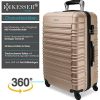 KESSER® Set de 3 valises | Bagages à roulettes | Rigide | Valises pour Voyage en Avion | Valises Cabine à roulettes | Bagages à Coque Dure | Valises M-L-XL, Champagne