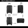 1649934011_41-bRQuTy0L._AC_.jpg Kono Set de 3 Valises Rigide Ensemble de Bagages en Polypropylène Ultra Léger à 4 roulettes avec Serrure TSA 55cm Bagage Cabine + 65cm + 76cm (Noir)
