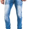 Jeans Rock Rock Designer Designer pour Hommes Jeans Stretch Slim Fit Coupe Slim [RC-2131 - Bleu très Clair - W31 L34]