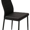 BAÏTA Lot de 6 chaises, Simili, Noir, 50x41,5x96cm