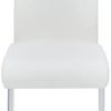 21kDxaNf10L._AC_.jpg IDIMEX Lot de 4 chaises de Salle à Manger ALADINO piètement chromé revêtement synthétique Blanc