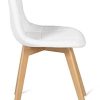 21t3oRM5ZdS._AC_.jpg IDMarket - Lot de 4 chaises Gaby Blanches en PU pour Salle à Manger