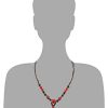 310Ct6buWUL._AC_.jpg COOLSTEELANDBEYOND Y-Forme Statement Collier Noir Rouge Pierres Perle Charmes Pendantes Pendentif, Tribal Ethnique Art Folklorique