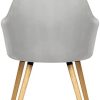 310kbjdMZuL._AC_.jpg Wolmics Chaise de Salle à Manger Lot de 2 avec Accoudoirs Chaise Fauteuil Scandinave Velours,Chaise Salon à Manger Chaise Cuisine Gris Clair Pieds en Bois Massif