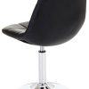 314wniEy2KL._AC_.jpg Chaise de Salle à Manger HWC-A60, Chaise pivotante, Design rétro - Similicuir Noir, Pied chromé