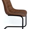 31CP9LHbrKL._AC_.jpg IDMarket - Lot de 4 chaises Mae Marron Vintage en PU pour Salle à Manger