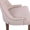 31G1ieemBDL._AC_.jpg CLP Chaise De Salle A Manger Aberdeen en Tissu I Chaise Confortable avec Rembourrage Épais I Piétement en Bois D'Hévéa, Couleur:crème, Couleur du Cadre:Antique Clair