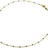 31HWA-rw9L._AC_.jpg Oh My Shop CC3692 - Collier Fine Chaîne Acier Doré avec Mini Perles Email Noir et Pierre Ronde