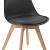 31H2q5uoAmL._AC_.jpg IDMarket - Lot de 4 chaises SARA Noires pour Salle à Manger