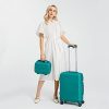 31KQshijfQS._AC_.jpg Kono Set de 2 Valises de Voyage Rigide Bagage Cabine à Main 55cm Légere à 4 roulettes avec Serrure TSA + Portable Vanity Case (Turquoise)