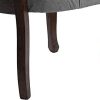 31KZSnBanGL._AC_.jpg CLP Chaise De Salle A Manger Temara en Tissu I Chaise Confortable Elégante Rembourrée I Style Chesterfiled I Piètement en Bois De Caoutchouc, Couleur:Gris, Couleur du Cadre:Antique