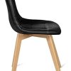 31SDyUcNaSL._AC_.jpg IDMarket - Lot de 4 chaises Gaby Noires en PU pour Salle à Manger