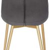 EUGAD 0671BY-6 Chaise de Salle à Manger Lot de 6 Faites de Velours et métal,Chaise de Cuisine Chaise de Salon Gris