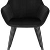 31TdW7aa9sL._AC_.jpg WOLTU Chaises de Salle à Manger Lot de 6 en Velours et métal,Chaises de réception Noir BH254sz-6