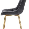 EUGAD 0671BY-6 Chaise de Salle à Manger Lot de 6 Faites de Velours et métal,Chaise de Cuisine Chaise de Salon Gris