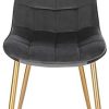 EUGAD 0671BY-6 Chaise de Salle à Manger Lot de 6 Faites de Velours et métal,Chaise de Cuisine Chaise de Salon Gris