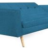 IDMarket - Canapé Droit 3 Places Lars Convertible Bleu Canard