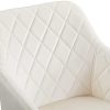 31d-6gpqpbL._AC_.jpg TUKAILAI Lot de 2 chaises de salle à manger en velours avec assise rembourrée, pieds en métal, accoudoirs et dossier pour salon, salle à manger, cuisine, chambre à coucher, réception - Crème