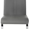 31ePEuniYL._AC_.jpg IDIMEX Lot de 2 chaises de Salle à Manger SABA avec poignée intégrée et piétement chromé, revêtement en synthétique Gris