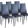 BAÏTA Lot de 6 chaises, Simili, Noir, 50x41,5x96cm