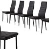 BAÏTA Lot de 6 chaises, Simili, Noir, 50x41,5x96cm