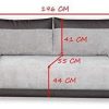 31wmVFcDCwL._AC_.jpg MEUBLO Canapé Convertible 3 Places Tissu + Simili Cuir Nisa (Noir)