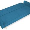 IDMarket - Canapé Droit 3 Places Lars Convertible Bleu Canard