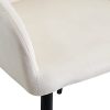 31zpbDGxxdL._AC_.jpg TUKAILAI Lot de 2 chaises de salle à manger en velours avec assise rembourrée, pieds en métal, accoudoirs et dossier pour salon, salle à manger, cuisine, chambre à coucher, réception - Crème