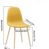4100E4GkiYL._AC_.jpg GOLDFAN Lot de 4 Chaises de Salle à Manger Chaise en Tissu de Cuisine Scandinave Chaises de Salon avec Pieds en métal,Jaune