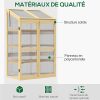 410q1vqaiL._AC_.jpg Outsunny Mini Serre de Jardin en Polycarbonate Cadre en Bois 3 étagères dim. 80L x 50l x 130H cm Double Porte Toit ouvrant Bois de Sapin lasuré Marron